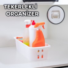 Porsima Org-27 Çok Amaçlı Tekerlekli Organizer Banyo Mutfak Kiler Foksiyonel Düzenleyici Beyaz