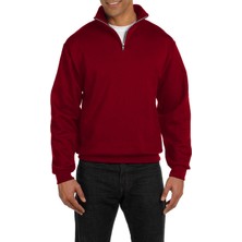 Ghassy Co. Erkek Dik Yaka Silver Yarım Fermuarlı Sweatshirt