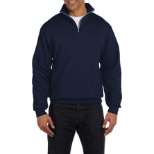 Ghassy Co. Erkek Dik Yaka Silver Yarım Fermuarlı Sweatshirt