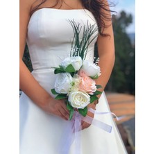 Medusa Romana Gelin Buketi ve Damat Yaka Çiçeği (Gelin, Düğün, Nişan, Kına, El Buketi, Gelin Çiçeği, Damat)