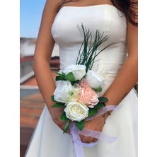 Medusa Romana Gelin Buketi ve Damat Yaka Çiçeği (Gelin, Düğün, Nişan, Kına, El Buketi, Gelin Çiçeği, Damat)