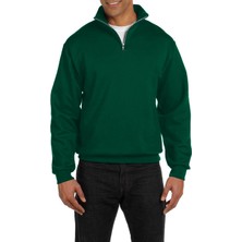 Ghassy Co. Erkek Dik Yaka Silver Yarım Fermuarlı Sweatshirt