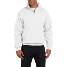 Ghassy Co. Erkek Dik Yaka Silver Yarım Fermuarlı Sweatshirt