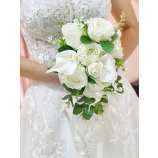 Medusa Fulya Gelin Buketi ve Damat Yaka Çiçeği (Gelin, Düğün, Nişan, Kına, El Buketi, Gelin Çiçeği, Damat)