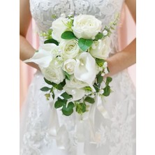 Medusa Fulya Gelin Buketi ve Damat Yaka Çiçeği (Gelin, Düğün, Nişan, Kına, El Buketi, Gelin Çiçeği, Damat)