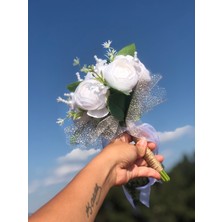 Medusa Ilyada Gelin Buketi ve Damat Yaka Çiçeği (Gelin, Düğün, Nişan, Kına, El Buketi, Gelin Çiçeği, Damat)