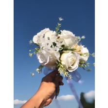 Medusa Likya Gelin Buketi ve Damat Yaka Çiçeği (Gelin, Düğün, Nişan, Kına, El Buketi, Gelin Çiçeği, Damat)