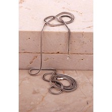 Sümer Telkari 60 cm El Sarması Oksitli Gümüş Zincir Kolye 61