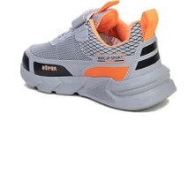 Meliten Kids Gri Orange Unisex Kids Sneaker Esnek Rahat Kalıp Çocuk Spor Ayakkabı Tam Kalıp Günlük Ayakkabı
