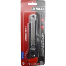 Miles Geniş Maket Bıçağı 18 mm 2 Yedekli Kırmızı Otomatik Kilit FA1805