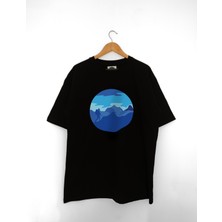 Mind Earth Unisex Oversize %100 Organik Pamuk Bluemountain T-Shirt