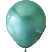 Organizasyon Pazarı 12 inç Yeşil renk 25 li Krom-Mirror-Aynalı Dekorasyon Balonu