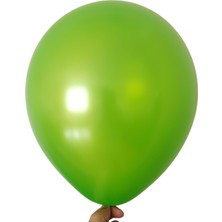 Organizasyon Pazarı 12 inç Fıstık Yeşili renk 25 li Metalik Dekorasyon Balonu