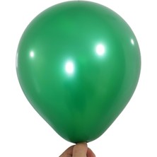 Organizasyon Pazarı 12 inç Yeşil renk 10 lu Metalik Dekorasyon Balonu