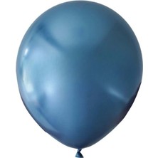 Organizasyon Pazarı 12 inç Mavi renk 25 li Krom-Mirror-Aynalı Dekorasyon Balonu