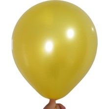 Organizasyon Pazarı 12 inç Sarı renk 10 lu Metalik Dekorasyon Balonu