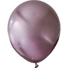 Organizasyon Pazarı 12 inç Gold Pembe renk 25 li Krom-Mirror-Aynalı Dekorasyon Balonu