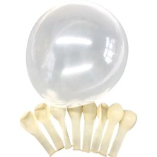 Organizasyon Pazarı 12 inç Şeffaf renk 10 lu Pastel Dekorasyon Balonu