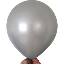 Organizasyon Pazarı 12 inç Gümüş renk 10 lu Metalik Dekorasyon Balonu