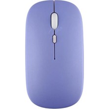 TezMax Wenn Tab Pro 10 10.1" Uyumlu Kablosuz Bluetooth Şarj Edilebilir Mini Q Klavye Mouse Seti - Mor