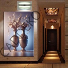 Caddeko Vazo ve Çiçekler Kanvas Tablo DKMR389