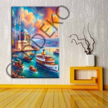 Caddeko Istanbul Ortaköy Cami ve Sahil Kanvas Tablo DKMR350