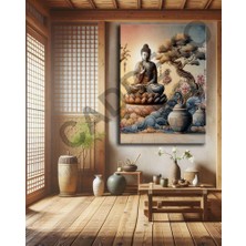 Caddeko Buddha Feng Shui Buda Kanvas Tablo FNGS24