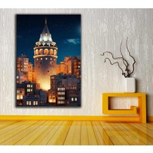 Caddeko Galata Kulesi Istanbul Fantastik Masalsı Gece Kanvas Tablo DKMR276