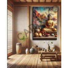 Caddeko Buddha Feng Shui Buda Kanvas Tablo FNGS22