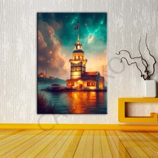 Caddeko Istabul Kızkulesi Fantastik Dekoratif Kanvas Tablo DKMR473