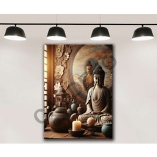 Caddeko Buddha Feng Shui Buda Kanvas Tablo FNGS23