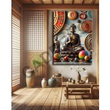 Caddeko Buddha Feng Shui Buda Kanvas Tablo FNGS25