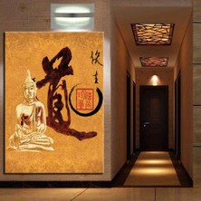 Caddeko Buddha Feng Shui Buda Kanvas Tablo K68-29