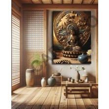 Caddeko Buddha Feng Shui Buda Kanvas Tablo FNGS21
