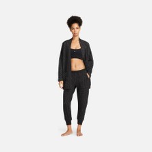 Nike Yoga Therma-Fit Luxe Cozy Fleece Jacquard Kadın Çift Taraflı Siyah Eşofman Altı DQ6314