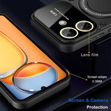 M.tk moveteck Xiaomi Redmi 13C Kılıf Kamera ve Lens Mercekleri Kaplama Korumalı Metal Dönen Manyetik Halka Standlı Zırh Tank