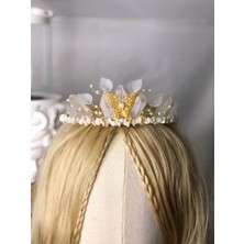 Medusa Kuvars Taç Papillon (Saç Aksesuarı, Doğal Taş, Gelin Tacı, Düğün, Mezuniyet, Luxury, Design )