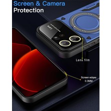 M.tk moveteck Xiaomi Redmi Note 12 4g Kılıf Kamera ve Lens Mercekleri Kaplama Korumalı Metal Dönen Manyetik Halka Standlı Zırh Tank