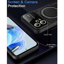 M.tk moveteck Xiaomi Redmi Note 12 Pro 5g Kılıf Kamera ve Lens Mercekleri Kaplama Korumalı Metal Dönen Manyetik Halka Standlı Zırh Tank