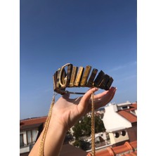 Medusa Kleopatra Kaplangözü Taç ( Doğal Taş, Party, Luxury,design )