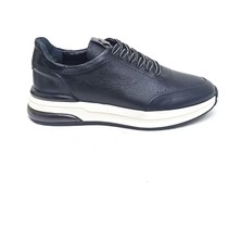 Marcomen Siyah Deri Erkek Sneaker Ayakkabı