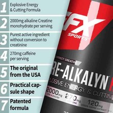 efx sports kre alkalyn ph correct kreatin creatine ripped the strong cutting formula 120 kapsul