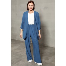 Kadın Kimonalı Üçlü Bürümcük Takım