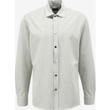 Fabrika Relaxed Gömlek Yaka Çizgili Gri Erkek Gömlek F4SM-GML 0254