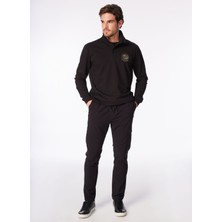 Fabrika Lastikli Bel Normal Paça Siyah Erkek Chino Pantolon F4SM-PNT 0745