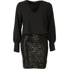 Explosion Midi Pullu Abiye Elbise - Uzun Kol - V Yaka