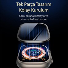 Polham Alüminyum Kenarlı Ful Kaplama Apple Watch Ultra 49MM Ekran Koruyucu, Toz ve Su Geçirmez Kırılmaz