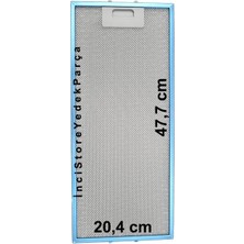 Arçelik Beko Altus Ankastre Davlumbaz Sürgülü Aspiratör Alüminyum Metal Tel Kaset Yağ Filtre 20,4cm x 47,7cm 204mm 477mm