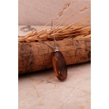 Sümer Telkari Renk Değiştiren Sultan Taşlı Oval Rodyumlu Gümüş Kolye 7959