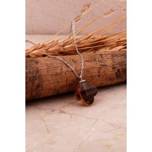 Sümer Telkari Renk Değiştiren Sultan Taşlı Yonca Rodyumlu Gümüş Kolye 7961